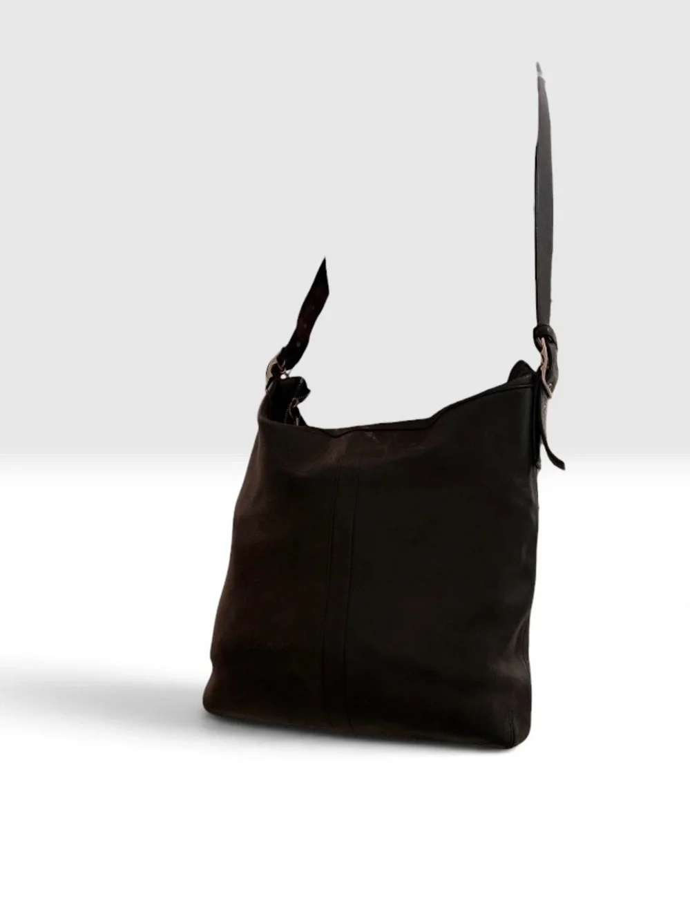 Coach Black Leather crossbody Bag with Care Kit 38 cmx36 cmx6 cm